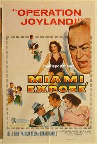 a793 MIAMI EXPOSE one-sheet movie poster '56 Lee J. Cobb, Medina, Florida