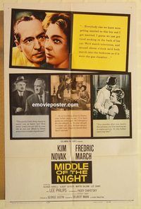 a794 MIDDLE OF THE NIGHT one-sheet movie poster '59 Kim Novak, March
