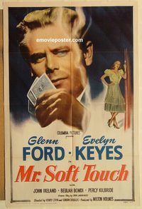 a798 MR SOFT TOUCH one-sheet movie poster '49 Glenn Ford, Evelyn Keyes