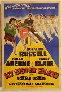 a799 MY SISTER EILEEN one-sheet movie poster '42 Rosalind Russell