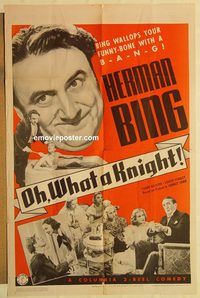 a810 OH WHAT A KNIGHT one-sheet movie poster '37 Herman Bing, Allister