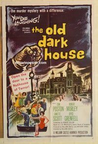 a812 OLD DARK HOUSE one-sheet movie poster '63 Hammer, William Castle