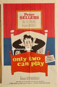 a814 ONLY TWO CAN PLAY one-sheet movie poster '62 Peter Sellers, Zetterling