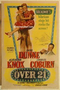a818 OVER 21 one-sheet movie poster '45 Irene Dunne, Alexander Knox