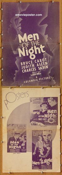 a084 MEN OF THE NIGHT movie pressbook '34 Bruce Cabot, Judith Allen