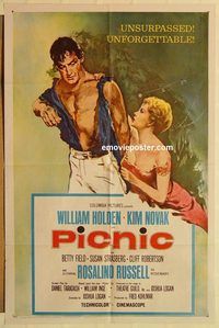 a822 PICNIC one-sheet movie poster R61 William Holden, Kim Novak