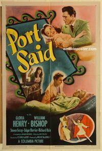 a825 PORT SAID one-sheet movie poster '48 Gloria Henry, William Bishop