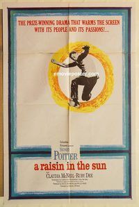 a832 RAISIN IN THE SUN one-sheet movie poster '61 Sidney Poitier, Hansberry