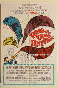 a840 RING-A-DING RHYTHM one-sheet movie poster '62 Chubby Checker, rock!