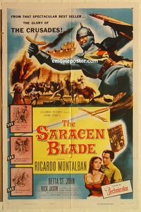 a848 SARACEN BLADE one-sheet movie poster '54 William Castle, Mantalban