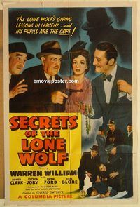 a852 SECRETS OF THE LONE WOLF one-sheet movie poster '41 Warren William