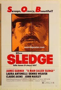 a782 MAN CALLED SLEDGE one-sheet movie poster '70 James Garner, western!