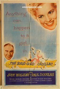 a862 SOLID GOLD CADILLAC one-sheet movie poster '56 Judy Holliday, Douglas