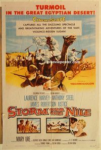 a866 STORM OVER THE NILE one-sheet movie poster '56 Laurence Harvey