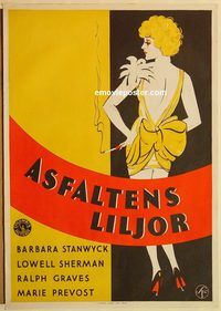 a013 LADIES OF LEISURE Swedish movie poster '30 super sexy image!
