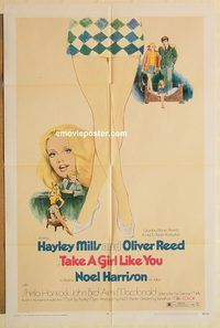 a874 TAKE A GIRL LIKE YOU one-sheet movie poster '70 Hayley Mills, Reed