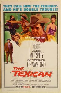 a875 TEXICAN one-sheet movie poster '66 Audie Murphy, Broderick Crawford