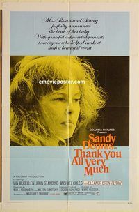 a876 THANK YOU ALL VERY MUCH one-sheet movie poster '69 Sandy Dennis