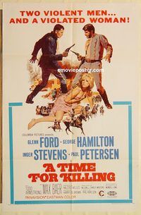 a880 TIME FOR KILLING one-sheet movie poster '67 Glenn Ford, Hamilton