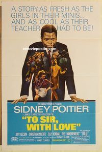 a881 TO SIR WITH LOVE one-sheet movie poster '67 Sidney Poitier, Lulu