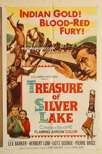a885 TREASURE OF SILVER LAKE one-sheet movie poster '65 Lex Barker, Lom