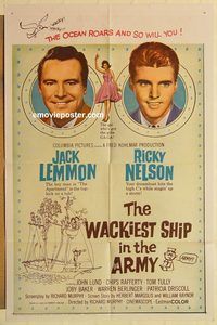 a898 WACKIEST SHIP IN THE ARMY one-sheet movie poster '60 Jack Lemmon