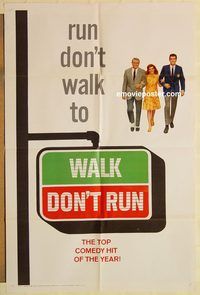 a900 WALK DON'T RUN style B teaser one-sheet movie poster '66 Grant, Eggar