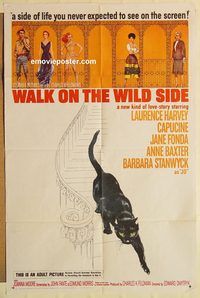 a901 WALK ON THE WILD SIDE one-sheet movie poster '62 Jane Fonda, Harvey