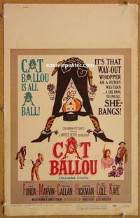 a059 CAT BALLOU window card movie poster '65 classic Jane Fonda, Lee Marvin