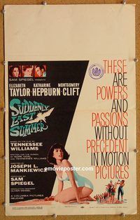 a071 SUDDENLY LAST SUMMER window card movie poster '60 sexy Liz Taylor!