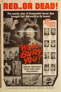 a906 WE'LL BURY YOU one-sheet movie poster '62 Cold War, Khruschev!