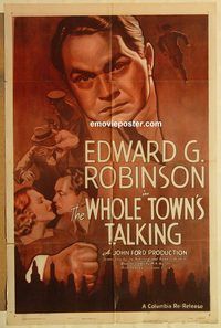 a909 WHOLE TOWN'S TALKING one-sheet movie poster R49 Edward G. Robinson
