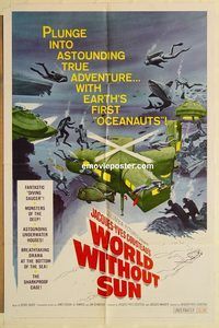 a916 WORLD WITHOUT SUN one-sheet movie poster '65 Jacques-Yves Cousteau