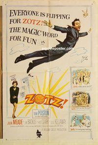 a918 ZOTZ one-sheet movie poster '62 William Castle, sci-fi comedy!