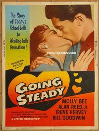 d571 GOING STEADY 30x40 movie poster '58 romance, teens in love!