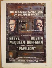 d584 PAPILLON 30x40 movie poster R77 Steve McQueen, Dustin Hoffman