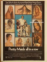 d587 PRETTY MAIDS ALL IN A ROW 30x40 movie poster '71 Rock Hudson