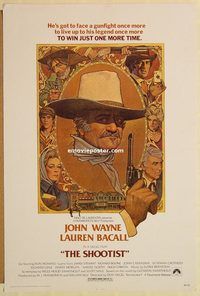 d591 SHOOTIST 30x40 movie poster '76 John Wayne, best Amsel art!