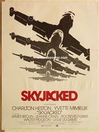 d592 SKYJACKED 30x40 movie poster '72 Charlton Heston, Mimieux
