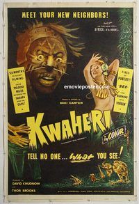 d335 KWAHERI 40x60 movie poster '65 wild African shockumentary!