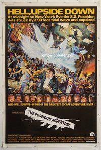 d337 POSEIDON ADVENTURE 40x60 movie poster '72 Gene Hackman, Borgnine