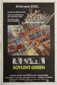 d338 SOYLENT GREEN 40x60 movie poster '73 Charlton Heston, Robinson