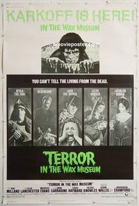 d340 TERROR IN THE WAX MUSEUM 40x60 movie poster '73 Karkoff is here!
