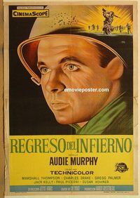 d101 TO HELL & BACK Argentinean movie poster '55 Audie Murphy, WWII!
