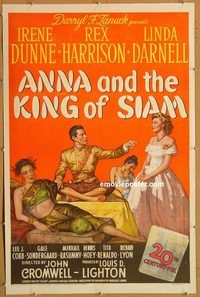 d059 ANNA & THE KING OF SIAM one-sheet movie poster '46 Dunne, Harrison