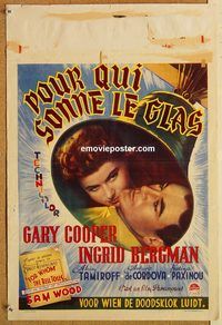 d152 FOR WHOM THE BELL TOLLS Belgian movie poster '43 Gary Cooper