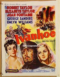 d162 IVANHOE Belgian movie poster '52 Liz Taylor, Joan Fontaine