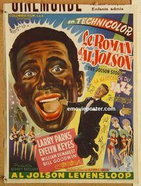d163 JOLSON STORY Belgian movie poster '46 Larry Parks, Evelyn Keyes