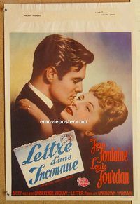 d168 LETTER FROM AN UNKNOWN WOMAN Belgian movie poster '48 Fontaine