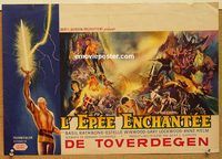 d172 MAGIC SWORD Belgian movie poster '61 Basil Rathbone, fantasy!